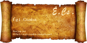 Égi Csaba névjegykártya